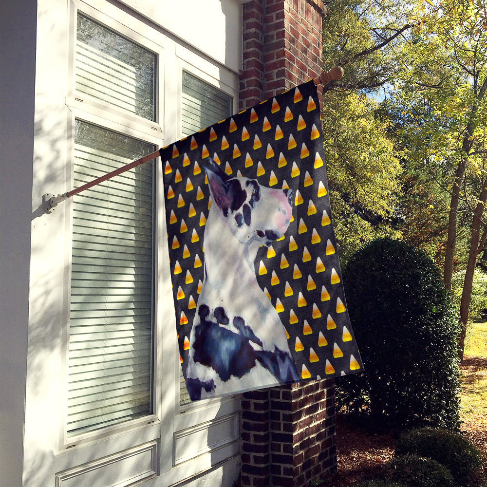 Great Dane Candy Corn Halloween Portrait House Flag 28x40 Porch Sleeve Pole Decorative Outside Yard Banner Artwork Wall Hanging, Polyester