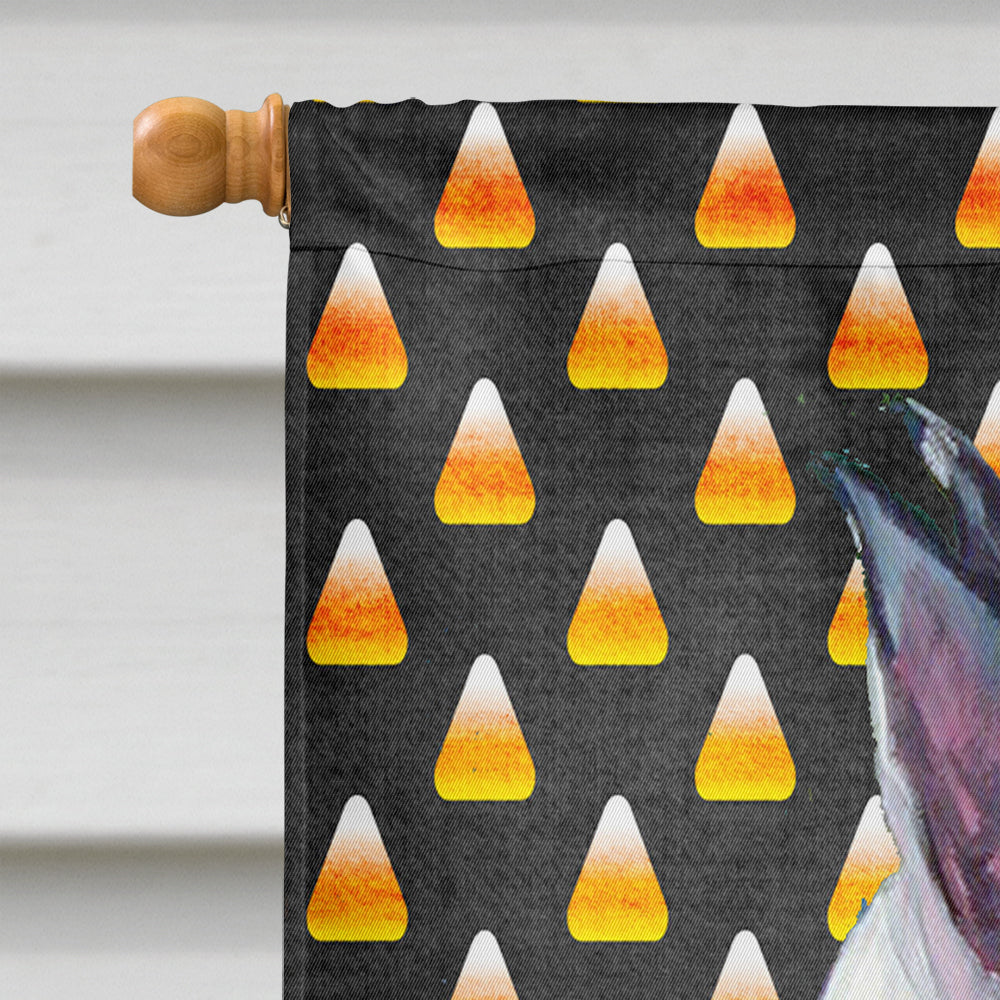 Great Dane Candy Corn Halloween Portrait House Flag 28x40 Porch Sleeve Pole Decorative Outside Yard Banner Artwork Wall Hanging, Polyester