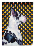Great Dane Candy Corn Halloween Portrait House Flag 28x40 Porch Sleeve Pole Decorative Outside Yard Banner Artwork Wall Hanging, Polyester