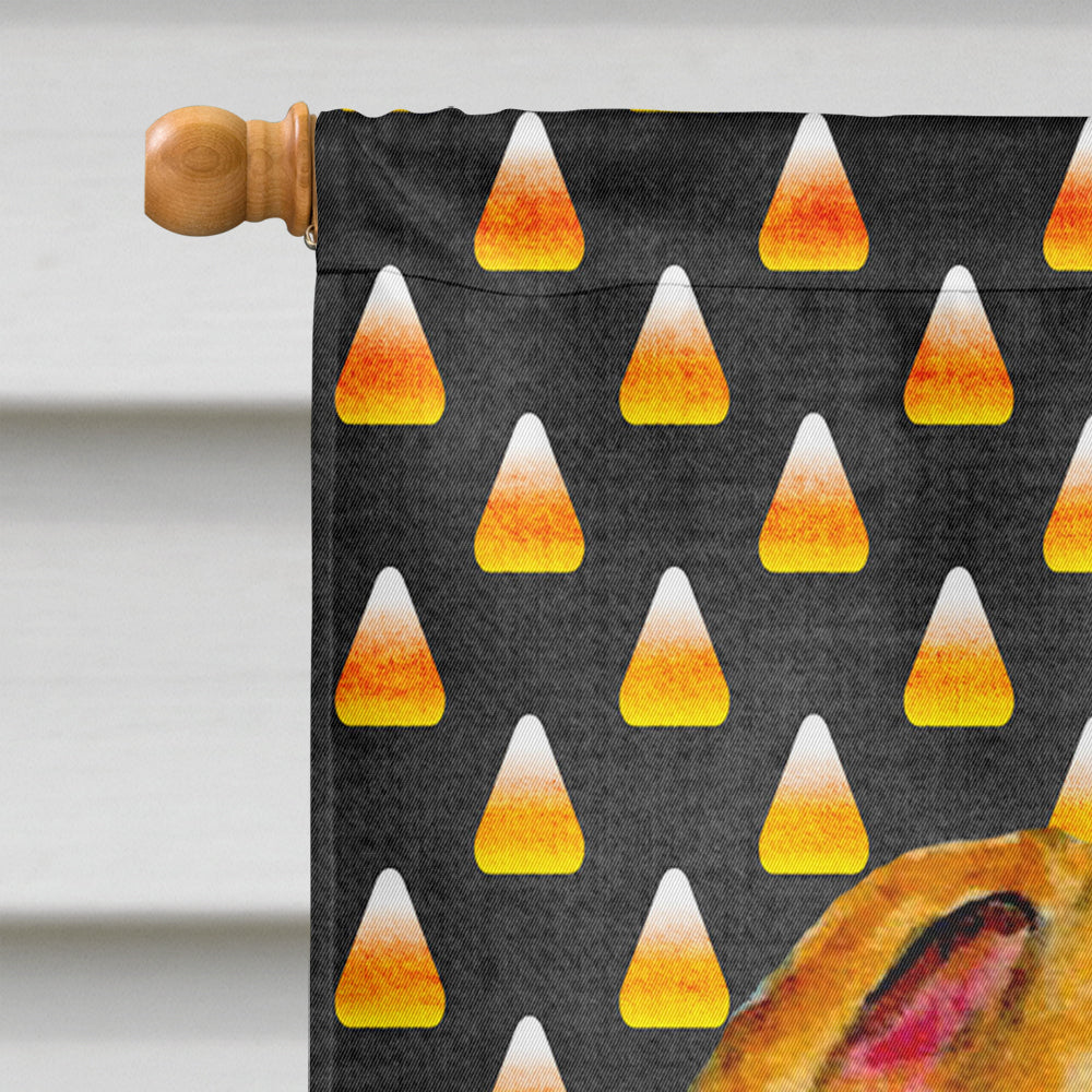 Whippet Candy Corn Halloween Portrait House Flag 28x40 Porch Sleeve Pole Decorative Outside Yard Banner Artwork Wall Hanging, Polyester