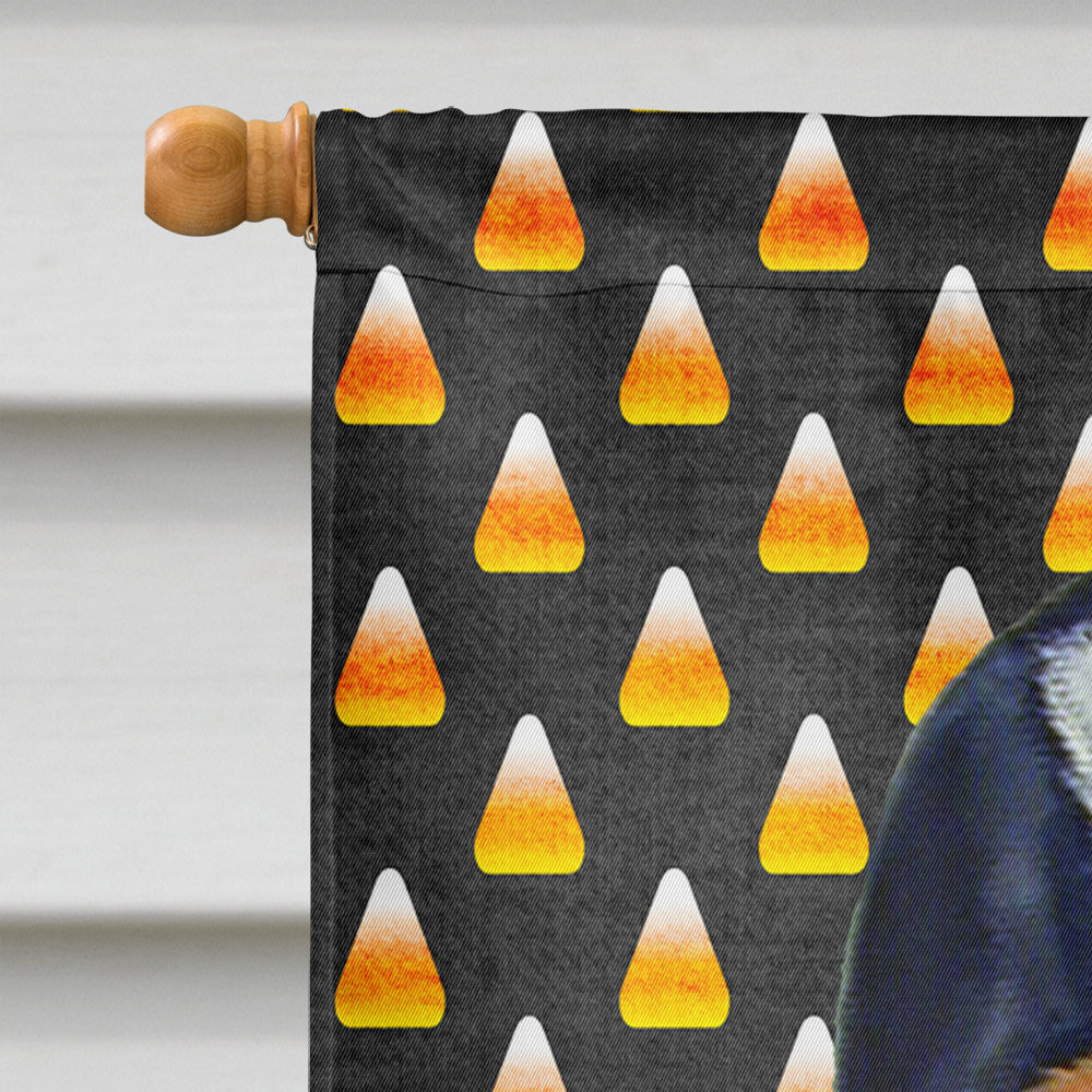 Basset Hound Candy Corn Halloween Portrait House Flag 28x40 Porch Sleeve Pole Decorative Outside Yard Banner Artwork Wall Hanging, Polyester