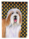 Bearded Collie Candy Corn Halloween Portrait House Flag 28x40 Porch Sleeve Pole Decorative Outside Yard Banner Artwork Wall Hanging, Polyester