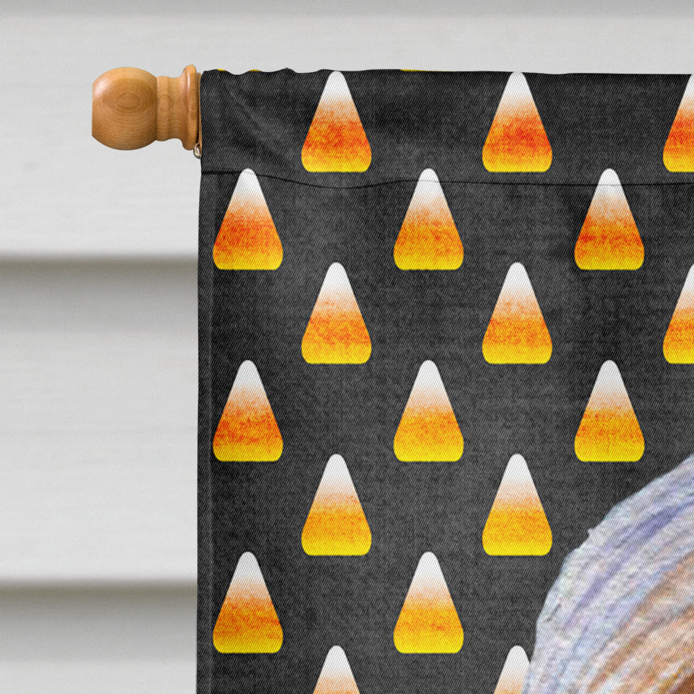 Bearded Collie Candy Corn Halloween Portrait House Flag 28x40 Porch Sleeve Pole Decorative Outside Yard Banner Artwork Wall Hanging, Polyester