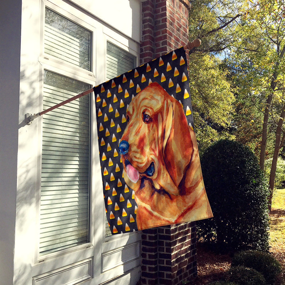 Bloodhound Candy Corn Halloween Portrait House Flag 28x40 Porch Sleeve Pole Decorative Outside Yard Banner Artwork Wall Hanging, Polyester