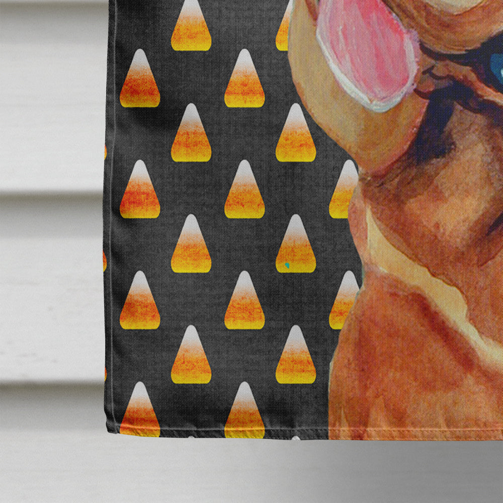 Bloodhound Candy Corn Halloween Portrait House Flag 28x40 Porch Sleeve Pole Decorative Outside Yard Banner Artwork Wall Hanging, Polyester