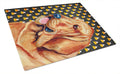 Bloodhound Candy Corn Halloween Portrait Cutting Board Tempered Glass Kitchen Cutting Surface, Heat Resistant Chopping, Non-Slip Feet, Food Prep & Serving