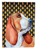 Basset Hound Candy Corn Halloween Portrait House Flag 28x40 Porch Sleeve Pole Decorative Outside Yard Banner Artwork Wall Hanging, Polyester