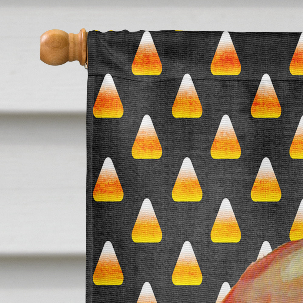 Basset Hound Candy Corn Halloween Portrait House Flag 28x40 Porch Sleeve Pole Decorative Outside Yard Banner Artwork Wall Hanging, Polyester