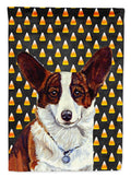 Corgi Candy Corn Halloween Portrait House Flag 28x40 Porch Sleeve Pole Decorative Outside Yard Banner Artwork Wall Hanging, Polyester