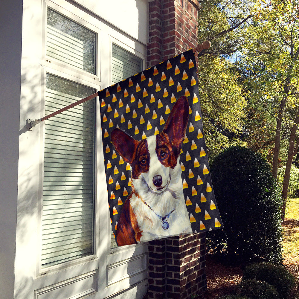 Corgi Candy Corn Halloween Portrait House Flag 28x40 Porch Sleeve Pole Decorative Outside Yard Banner Artwork Wall Hanging, Polyester