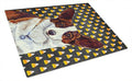 Corgi Candy Corn Halloween Portrait Cutting Board Tempered Glass Kitchen Cutting Surface, Heat Resistant Chopping, Non-Slip Feet, Food Prep & Serving