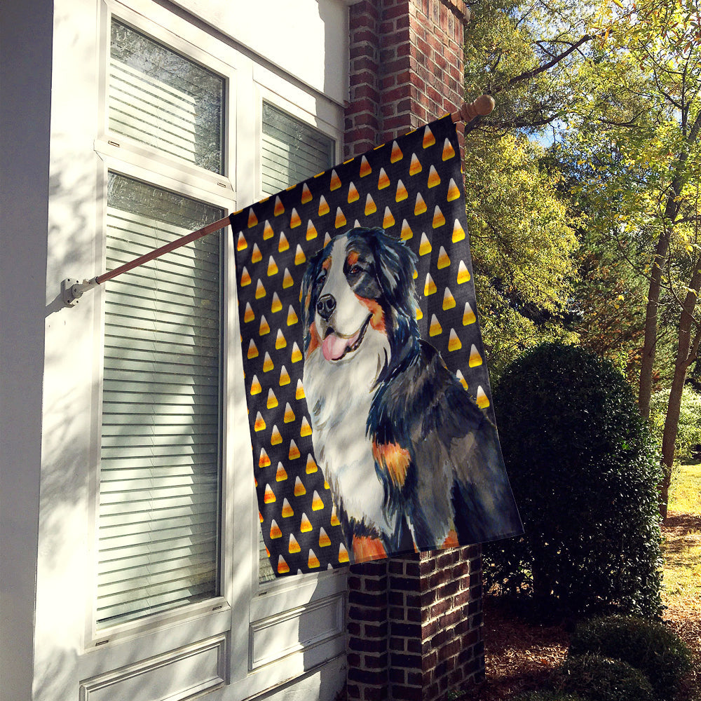 Bernese Mountain Dog Candy Corn Halloween Portrait House Flag 28x40 Porch Sleeve Pole Decorative Outside Yard Banner Artwork Wall Hanging, Polyester