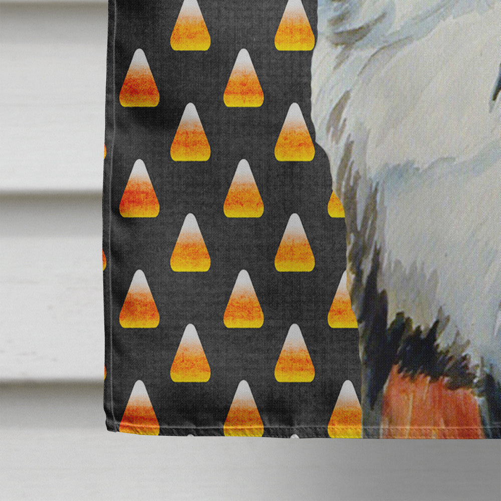 Bernese Mountain Dog Candy Corn Halloween Portrait House Flag 28x40 Porch Sleeve Pole Decorative Outside Yard Banner Artwork Wall Hanging, Polyester
