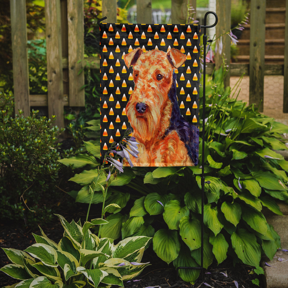 Airedale Candy Corn Halloween Portrait Garden Flag Mailbox Decorative Yard Banner Outside Patio Artwork for Flower Beds, Garden Size, Multicolor