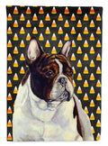 French Bulldog Candy Corn Halloween Portrait House Flag 28x40 Porch Sleeve Pole Decorative Outside Yard Banner Artwork Wall Hanging, Polyester