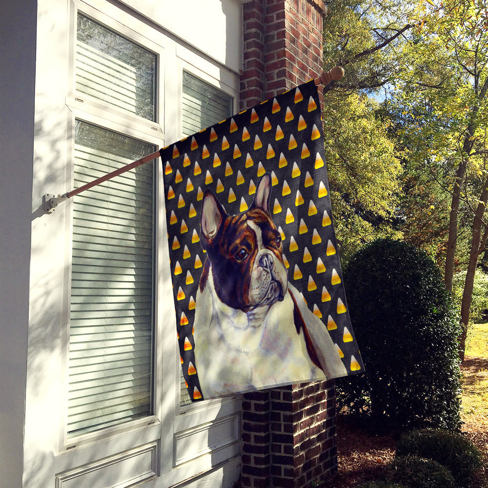 French Bulldog Candy Corn Halloween Portrait House Flag 28x40 Porch Sleeve Pole Decorative Outside Yard Banner Artwork Wall Hanging, Polyester