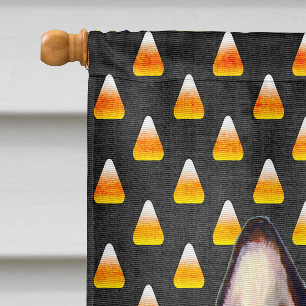 French Bulldog Candy Corn Halloween Portrait House Flag 28x40 Porch Sleeve Pole Decorative Outside Yard Banner Artwork Wall Hanging, Polyester