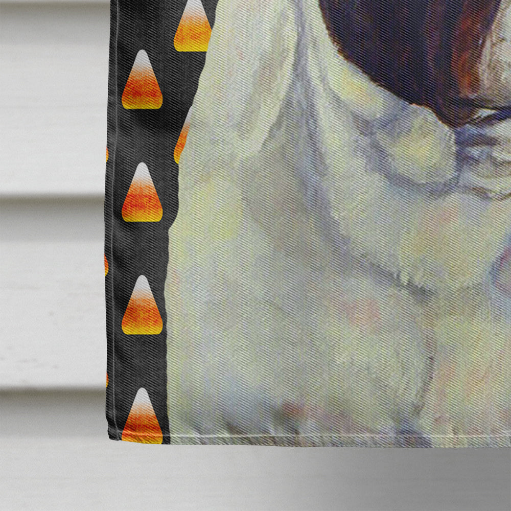 French Bulldog Candy Corn Halloween Portrait House Flag 28x40 Porch Sleeve Pole Decorative Outside Yard Banner Artwork Wall Hanging, Polyester