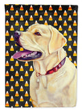 Labrador Yellow Candy Corn Halloween Portrait House Flag 28x40 Porch Sleeve Pole Decorative Outside Yard Banner Artwork Wall Hanging, Polyester
