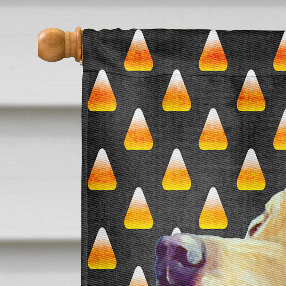 Labrador Yellow Candy Corn Halloween Portrait House Flag 28x40 Porch Sleeve Pole Decorative Outside Yard Banner Artwork Wall Hanging, Polyester