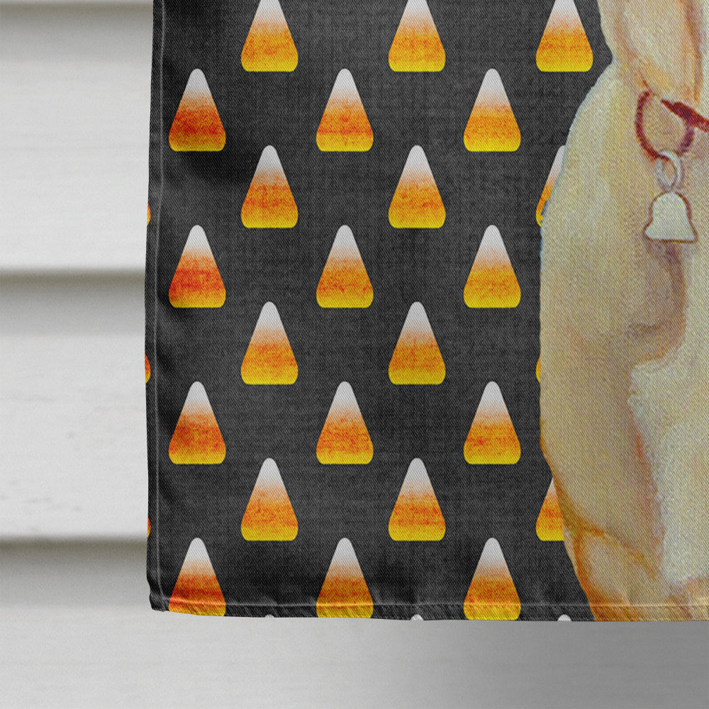 Labrador Yellow Candy Corn Halloween Portrait House Flag 28x40 Porch Sleeve Pole Decorative Outside Yard Banner Artwork Wall Hanging, Polyester