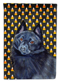 Schipperke Candy Corn Halloween Portrait House Flag 28x40 Porch Sleeve Pole Decorative Outside Yard Banner Artwork Wall Hanging, Polyester