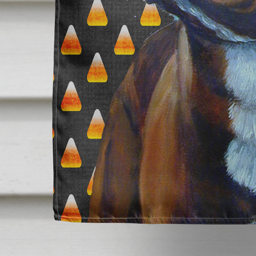 French Bulldog Candy Corn Halloween Portrait House Flag 28x40 Porch Sleeve Pole Decorative Outside Yard Banner Artwork Wall Hanging, Polyester
