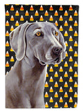Weimaraner Candy Corn Halloween Portrait House Flag 28x40 Porch Sleeve Pole Decorative Outside Yard Banner Artwork Wall Hanging, Polyester