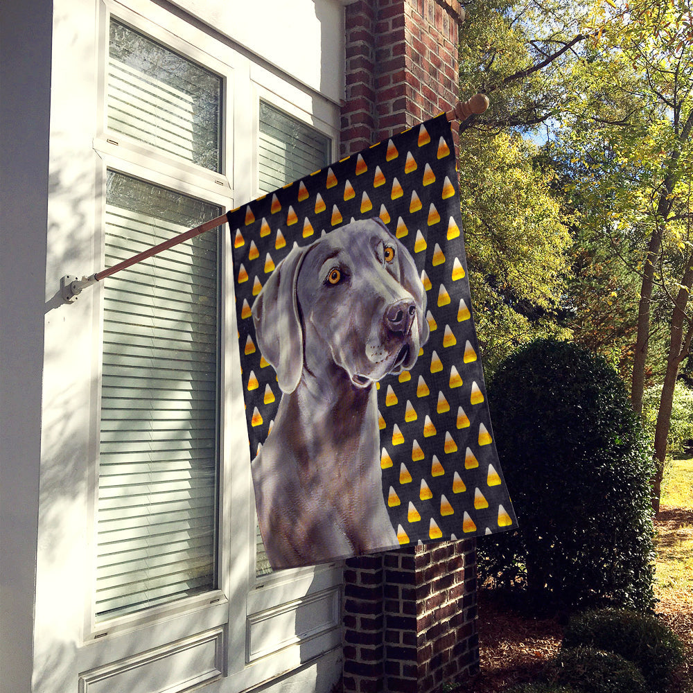 Weimaraner Candy Corn Halloween Portrait House Flag 28x40 Porch Sleeve Pole Decorative Outside Yard Banner Artwork Wall Hanging, Polyester
