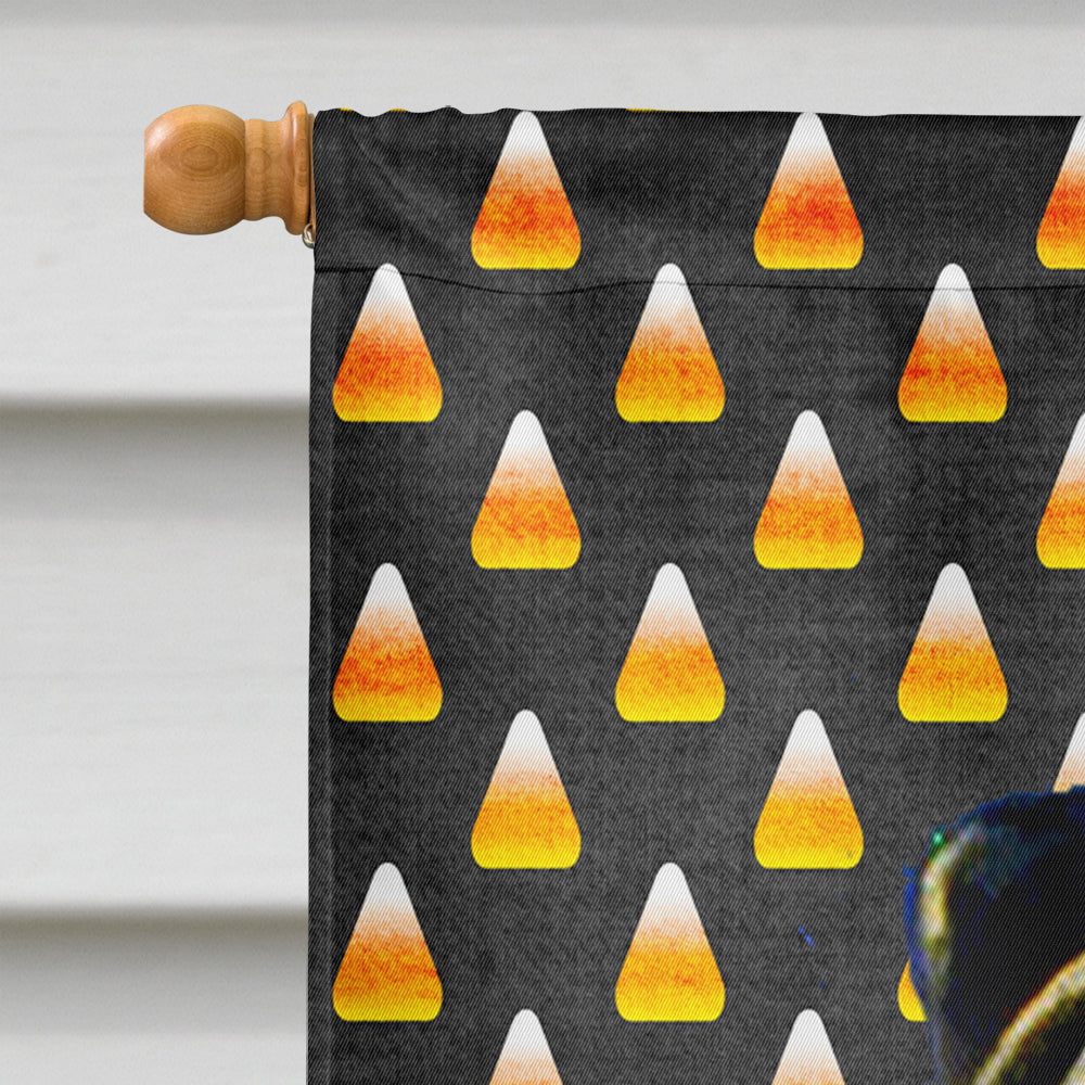 Pug Candy Corn Halloween Portrait House Flag 28x40 Porch Sleeve Pole Decorative Outside Yard Banner Artwork Wall Hanging, Polyester