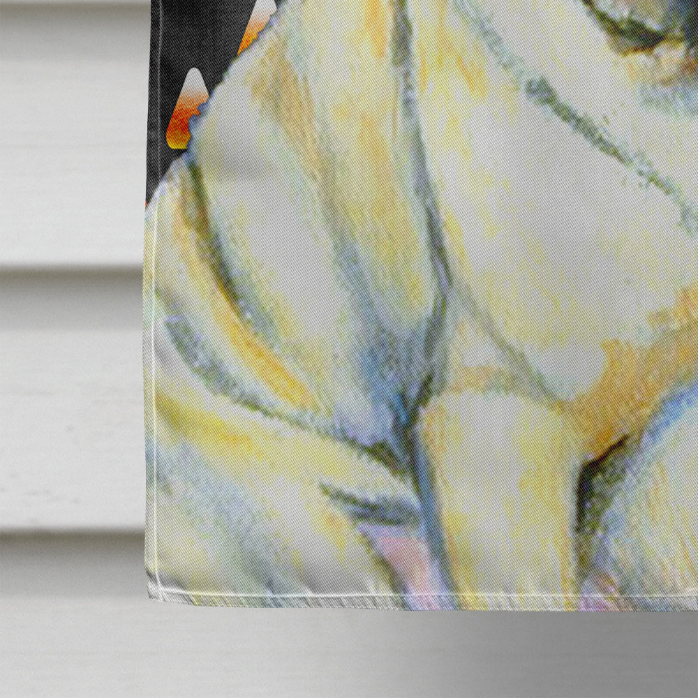Pug Candy Corn Halloween Portrait House Flag 28x40 Porch Sleeve Pole Decorative Outside Yard Banner Artwork Wall Hanging, Polyester