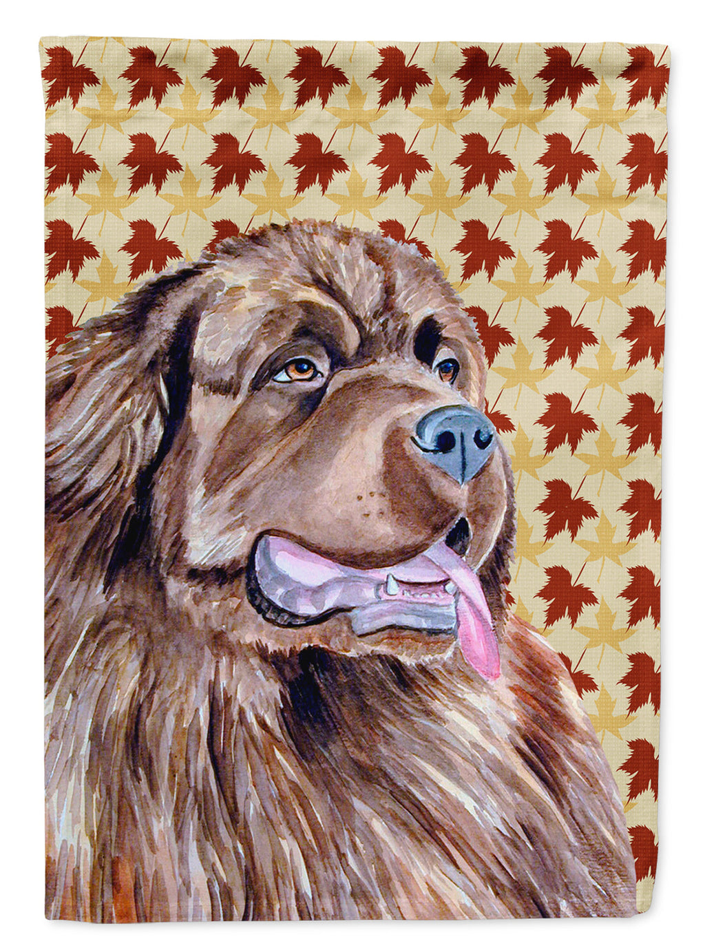 Newfoundland Fall Leaves Portrait House Flag 28x40 Porch Sleeve Pole Decorative Outside Yard Banner Artwork Wall Hanging, Polyester