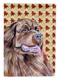 Newfoundland Fall Leaves Portrait House Flag 28x40 Porch Sleeve Pole Decorative Outside Yard Banner Artwork Wall Hanging, Polyester