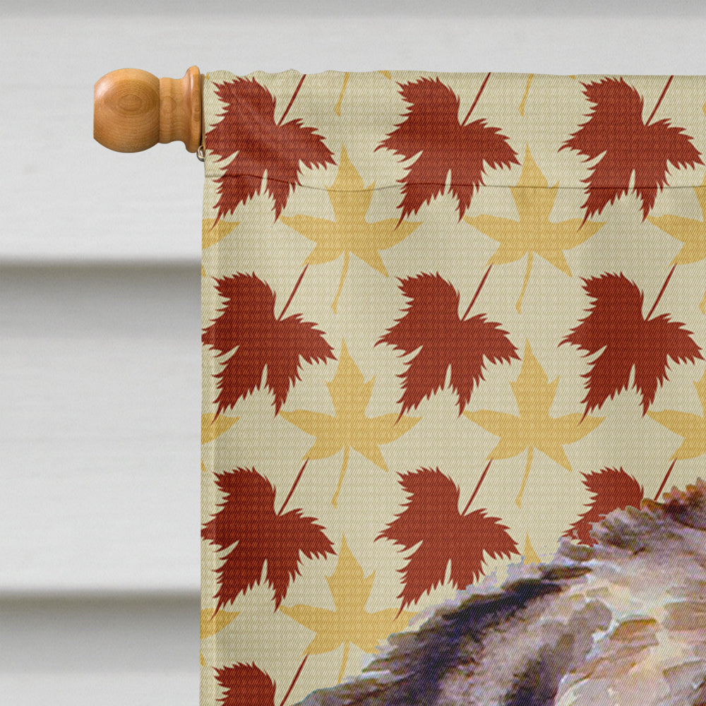 Newfoundland Fall Leaves Portrait House Flag 28x40 Porch Sleeve Pole Decorative Outside Yard Banner Artwork Wall Hanging, Polyester