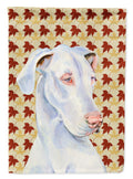 Great Dane Fall Leaves Portrait House Flag 28x40 Porch Sleeve Pole Decorative Outside Yard Banner Artwork Wall Hanging, Polyester