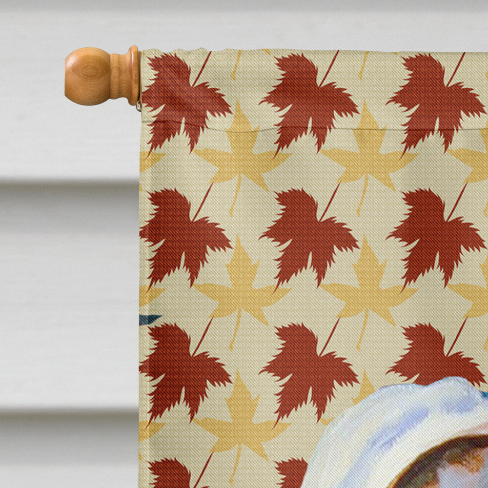 Great Dane Fall Leaves Portrait House Flag 28x40 Porch Sleeve Pole Decorative Outside Yard Banner Artwork Wall Hanging, Polyester