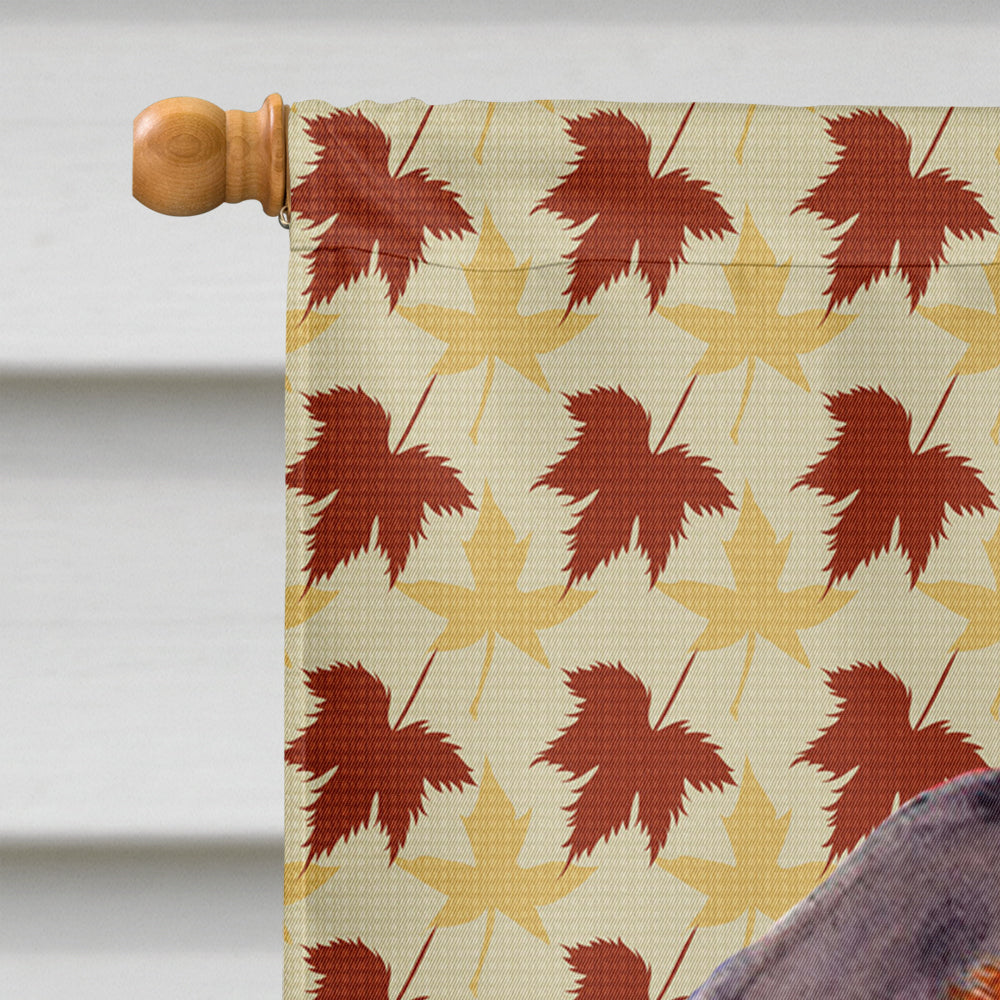 Dachshund Fall Leaves Portrait House Flag 28x40 Porch Sleeve Pole Decorative Outside Yard Banner Artwork Wall Hanging, Polyester