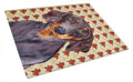 Dachshund Fall Leaves Portrait Cutting Board Tempered Glass Kitchen Cutting Surface, Heat Resistant Chopping, Non-Slip Feet, Food Prep & Serving