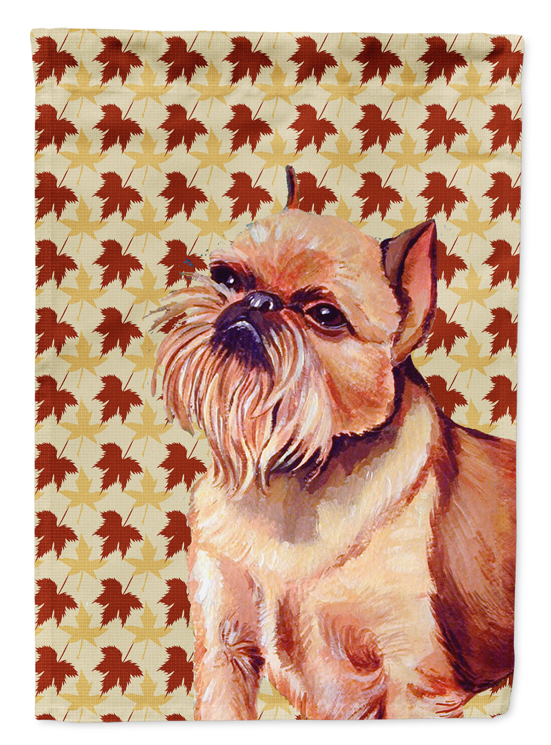 Brussels Griffon Fall Leaves Portrait House Flag 28x40 Porch Sleeve Pole Decorative Outside Yard Banner Artwork Wall Hanging, Polyester