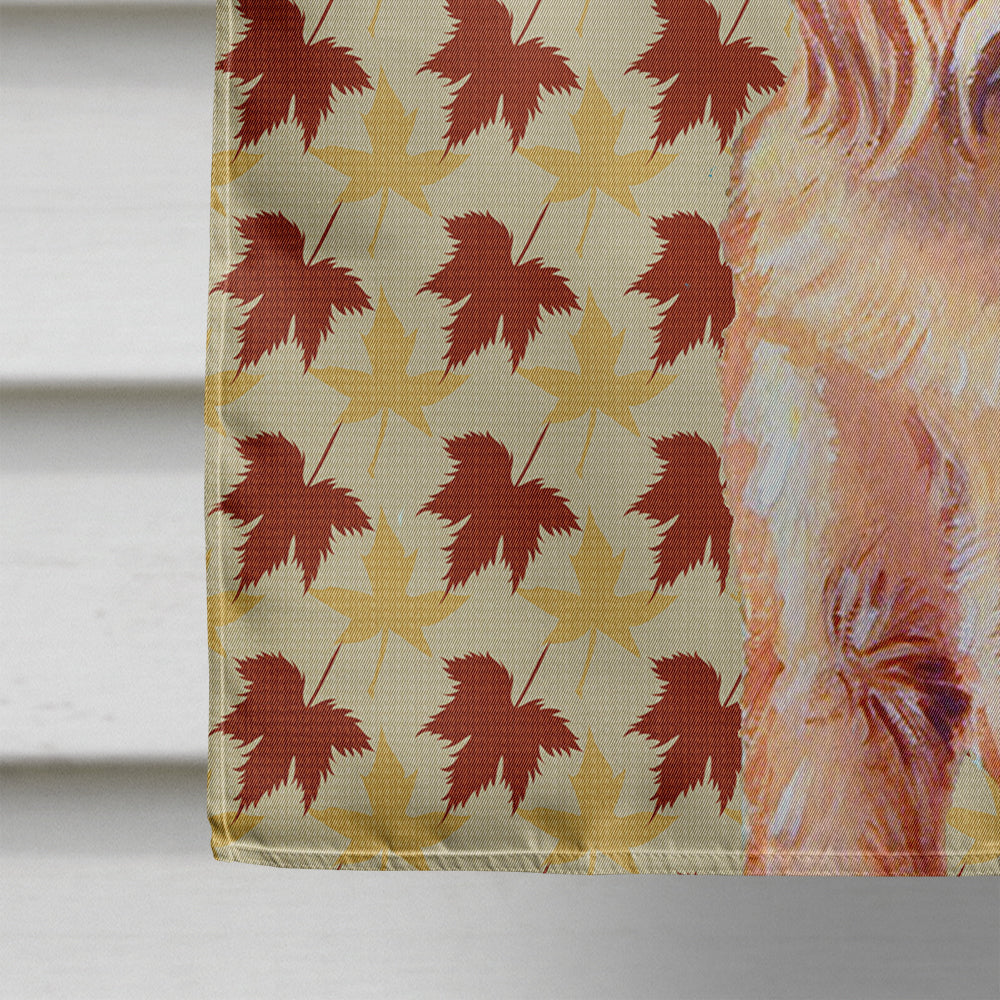 Brussels Griffon Fall Leaves Portrait House Flag 28x40 Porch Sleeve Pole Decorative Outside Yard Banner Artwork Wall Hanging, Polyester