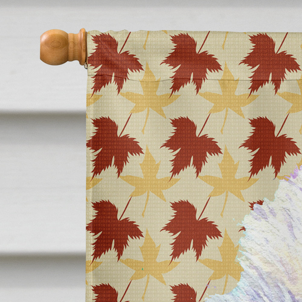 Westie Fall Leaves Portrait House Flag 28x40 Porch Sleeve Pole Decorative Outside Yard Banner Artwork Wall Hanging, Polyester