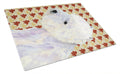 Westie Fall Leaves Portrait Cutting Board Tempered Glass Kitchen Cutting Surface, Heat Resistant Chopping, Non-Slip Feet, Food Prep & Serving