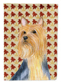 Silky Terrier Fall Leaves Portrait House Flag 28x40 Porch Sleeve Pole Decorative Outside Yard Banner Artwork Wall Hanging, Polyester