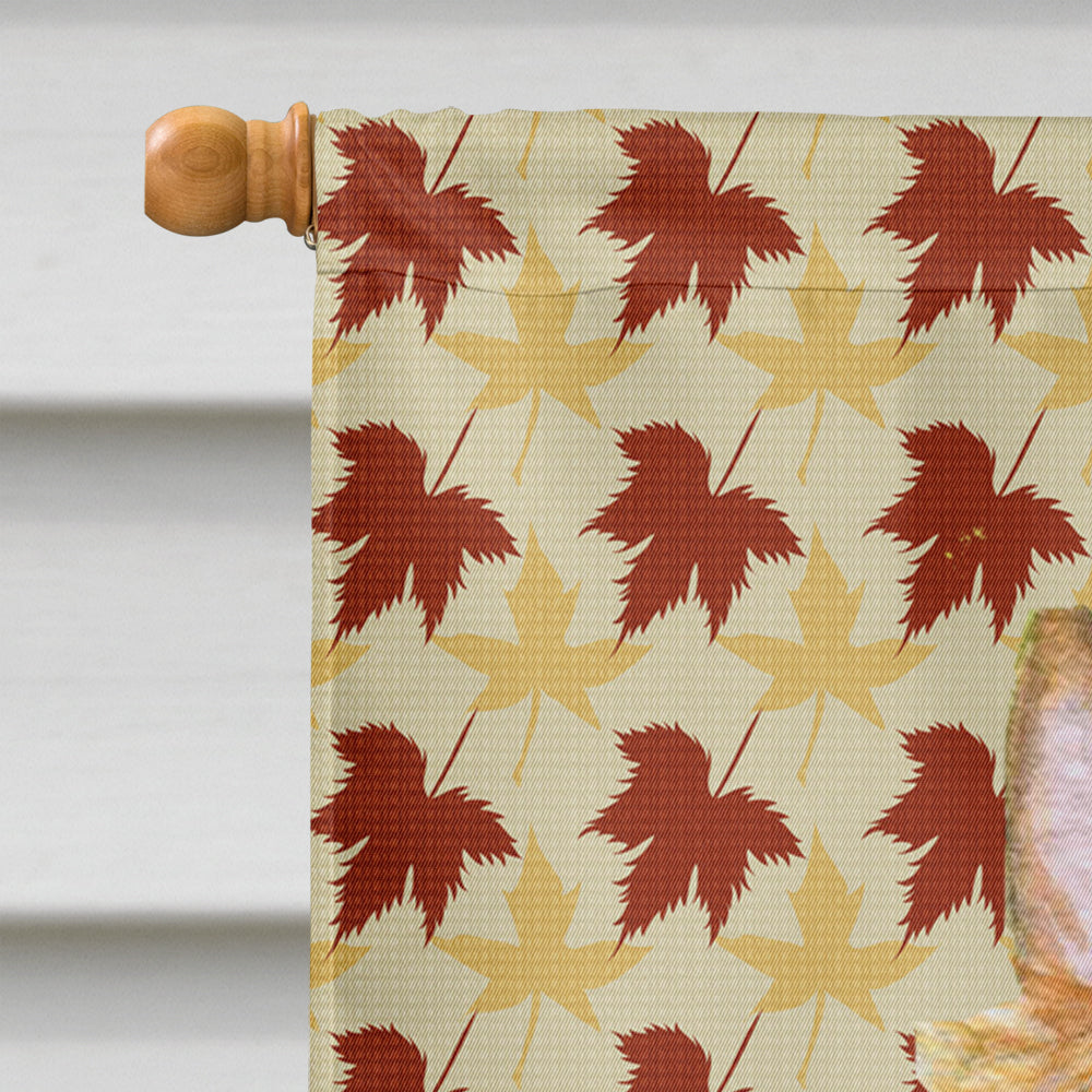 Silky Terrier Fall Leaves Portrait House Flag 28x40 Porch Sleeve Pole Decorative Outside Yard Banner Artwork Wall Hanging, Polyester