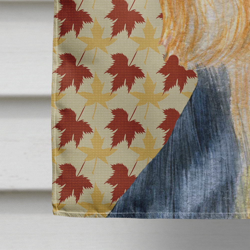Silky Terrier Fall Leaves Portrait House Flag 28x40 Porch Sleeve Pole Decorative Outside Yard Banner Artwork Wall Hanging, Polyester
