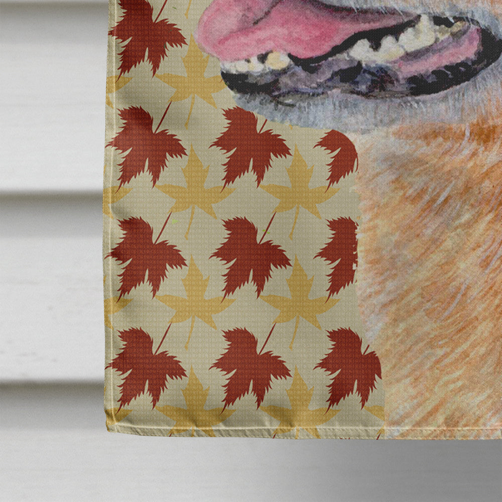 Australian Cattle Dog Fall Leaves Portrait House Flag 28x40 Porch Sleeve Pole Decorative Outside Yard Banner Artwork Wall Hanging, Polyester