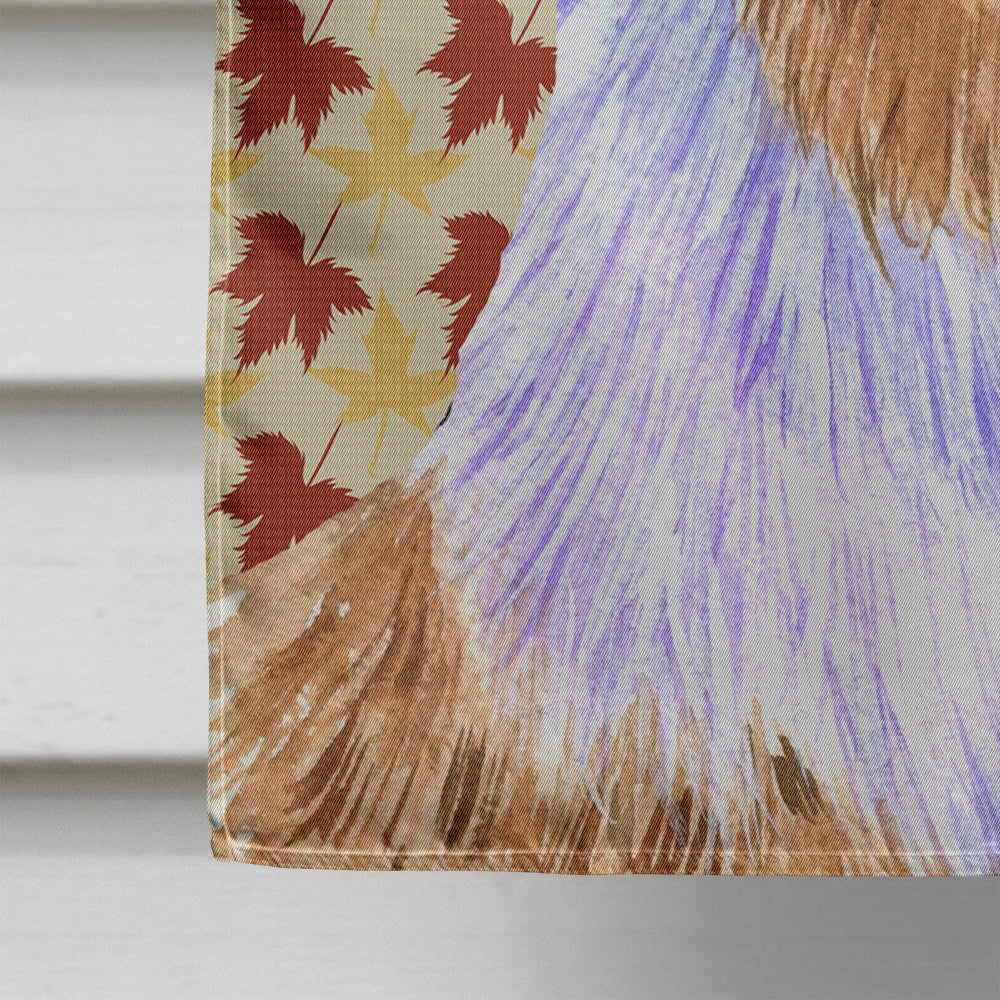 Australian Shepherd Fall Leaves Portrait House Flag 28x40 Porch Sleeve Pole Decorative Outside Yard Banner Artwork Wall Hanging, Polyester