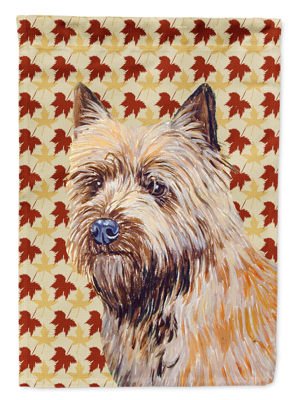 Cairn Terrier Fall Leaves Portrait House Flag 28x40 Porch Sleeve Pole Decorative Outside Yard Banner Artwork Wall Hanging, Polyester