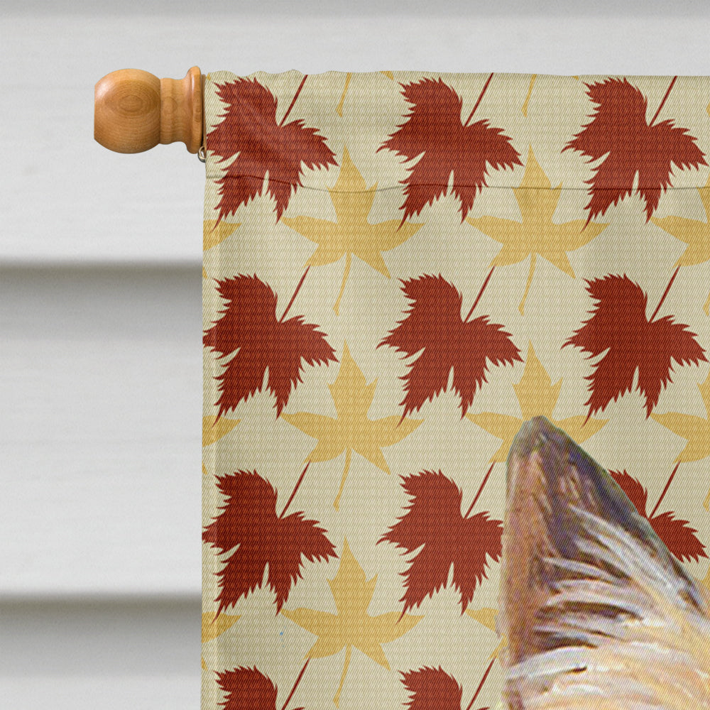 Cairn Terrier Fall Leaves Portrait House Flag 28x40 Porch Sleeve Pole Decorative Outside Yard Banner Artwork Wall Hanging, Polyester