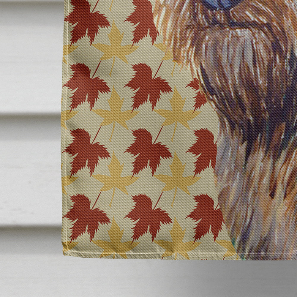 Cairn Terrier Fall Leaves Portrait House Flag 28x40 Porch Sleeve Pole Decorative Outside Yard Banner Artwork Wall Hanging, Polyester